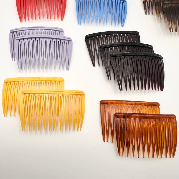Goody Vintage Kant USA Comb Barrette Hair Clips Red Blue Purple Brown Black 18